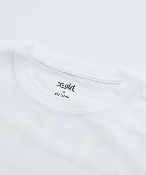 X-girl（エックスガール）の「LEOPARD OVAL LOGO S/S TEE（Tシャツ/カットソー・レディース・ブラック/ライトパープル/ホワイト/ベージュ・M/S/XL/L）」の11枚目の写真