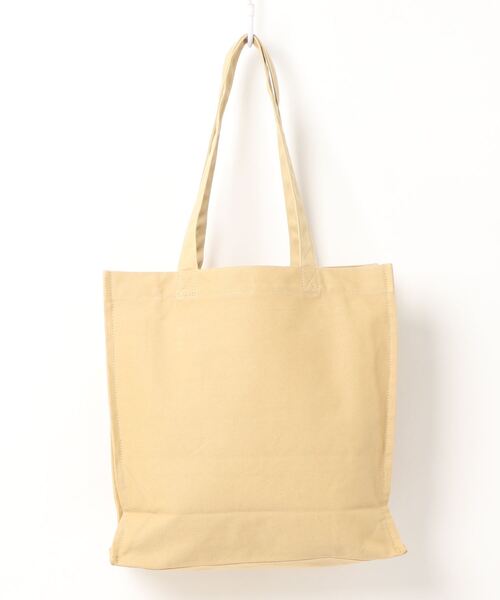 ehka sopo(エヘカソポ)の「キャンバスロゴスクエアトートバッグ(トートバッグ・レディース・ラベンダー/キナリ/キャメル・フリ-)」の4枚目の写真
