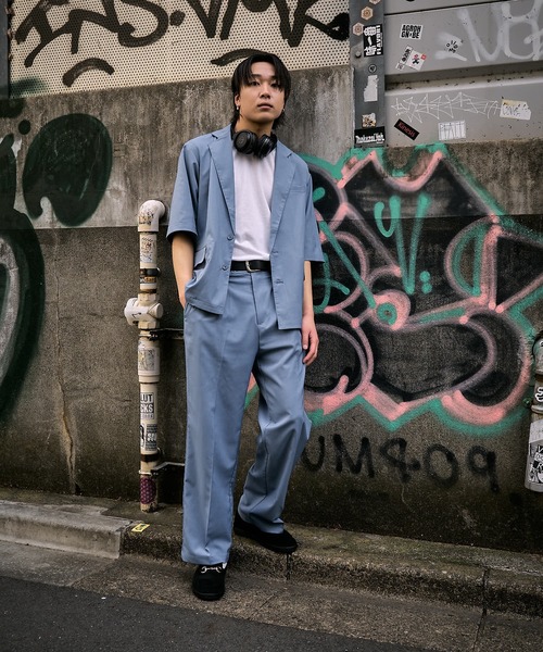 PUBLUX（パブリュクス）の「【PUBLUX/パブリュクス×ベルエポック】　センタープレスワイドパンツ/ユニセックス（スラックス・メンズ・ブルー/オリーブ/ブラウン/ブラック/ホワイト・MEDIUM/SMALL/LARGE）」の14枚目の写真