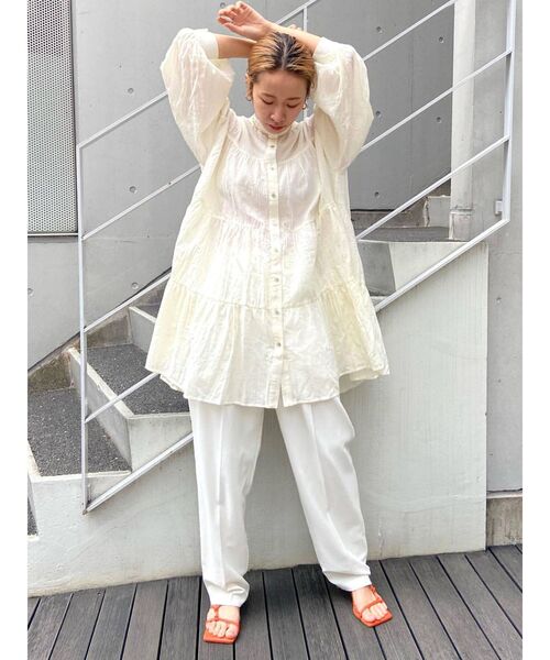 Ungrid（アングリッド）の「【WEB限定】ティアードミニワンピース（ワンピース・レディース・ブラック/オフホワイト/オレンジ/ライトイエロー・FREE）」の8枚目の写真