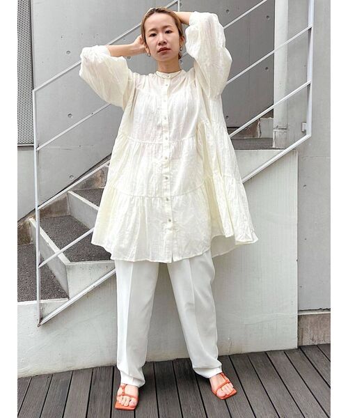 Ungrid（アングリッド）の「【WEB限定】ティアードミニワンピース（ワンピース・レディース・ブラック/オフホワイト/オレンジ/ライトイエロー・FREE）」の10枚目の写真