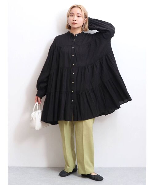 Ungrid（アングリッド）の「【WEB限定】ティアードミニワンピース（ワンピース・レディース・ブラック/オフホワイト/オレンジ/ライトイエロー・FREE）」の12枚目の写真