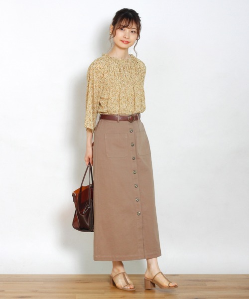 Crisp（クリスプ）の「ツイルロングタイトスカート（スカート・レディース・グリーン/アイボリー/ブラウン・FREE）」の12枚目の写真