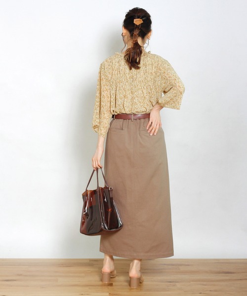 Crisp（クリスプ）の「ツイルロングタイトスカート（スカート・レディース・グリーン/アイボリー/ブラウン・FREE）」の13枚目の写真