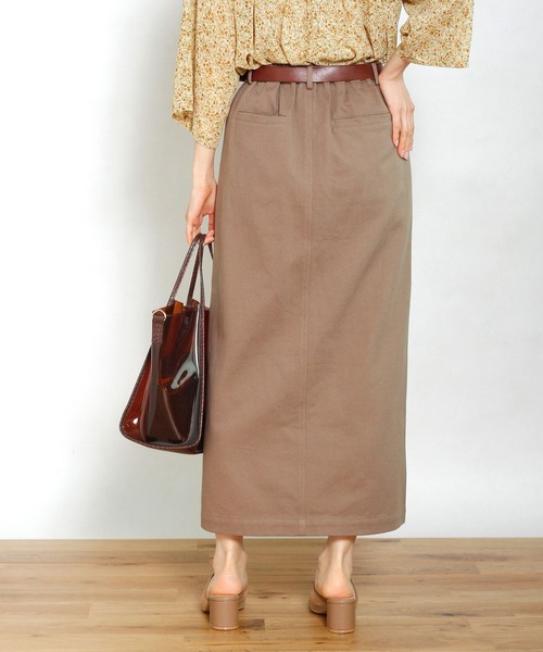 Crisp（クリスプ）の「ツイルロングタイトスカート（スカート・レディース・グリーン/アイボリー/ブラウン・FREE）」の15枚目の写真