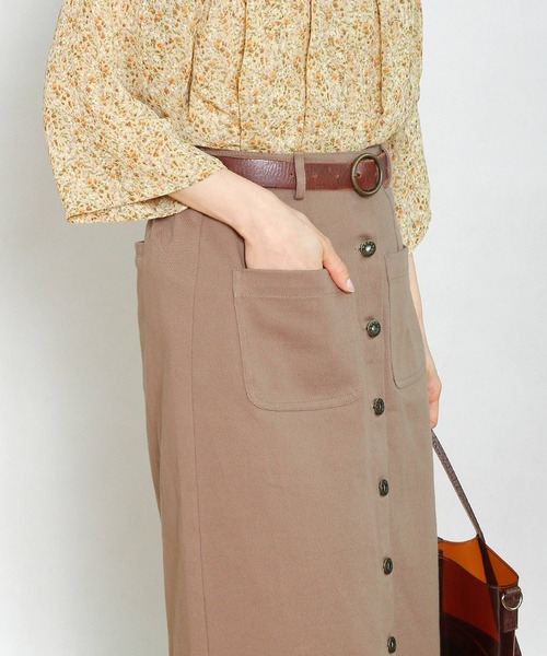 Crisp（クリスプ）の「ツイルロングタイトスカート（スカート・レディース・グリーン/アイボリー/ブラウン・FREE）」の16枚目の写真