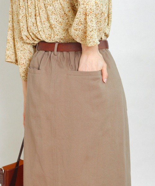 Crisp（クリスプ）の「ツイルロングタイトスカート（スカート・レディース・グリーン/アイボリー/ブラウン・FREE）」の18枚目の写真