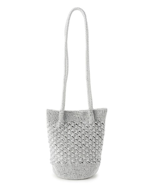 pink adobe(ピンクアドベ)の「◆つまみショルダーニットバッグ(ショルダーバッグ・レディース・ブラック/グレー/シルバー/グリーン/アイボリー/ブロンズ・00)」の5枚目の写真