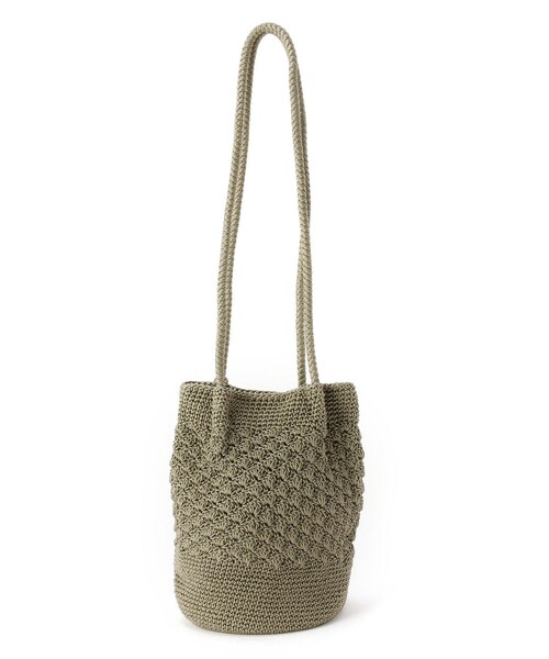 pink adobe(ピンクアドベ)の「◆つまみショルダーニットバッグ(ショルダーバッグ・レディース・ブラック/グレー/シルバー/グリーン/アイボリー/ブロンズ・00)」の4枚目の写真