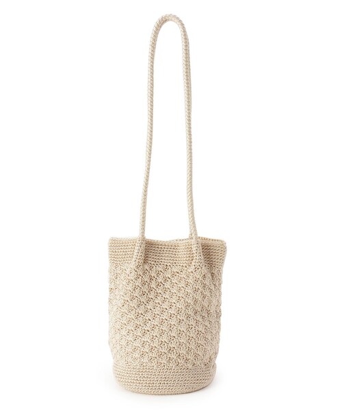 pink adobe(ピンクアドベ)の「◆つまみショルダーニットバッグ(ショルダーバッグ・レディース・ブラック/グレー/シルバー/グリーン/アイボリー/ブロンズ・00)」の2枚目の写真