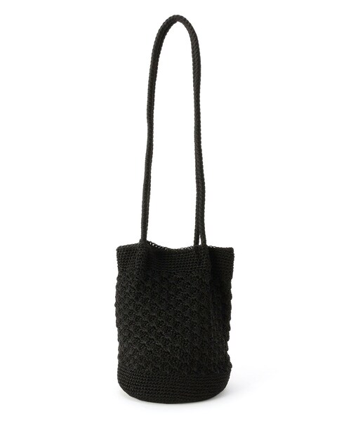 pink adobe(ピンクアドベ)の「◆つまみショルダーニットバッグ(ショルダーバッグ・レディース・ブラック/グレー/シルバー/グリーン/アイボリー/ブロンズ・00)」の3枚目の写真