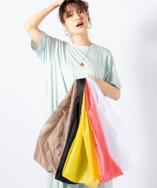 NOLLEY’S（ノーリーズ）の「HUNG BAG “XL”（エコバッグ/サブバッグ・レディース・ホワイト/ブラック/ベージュ/ピンク/イエロー・FREE）」の7枚目の写真
