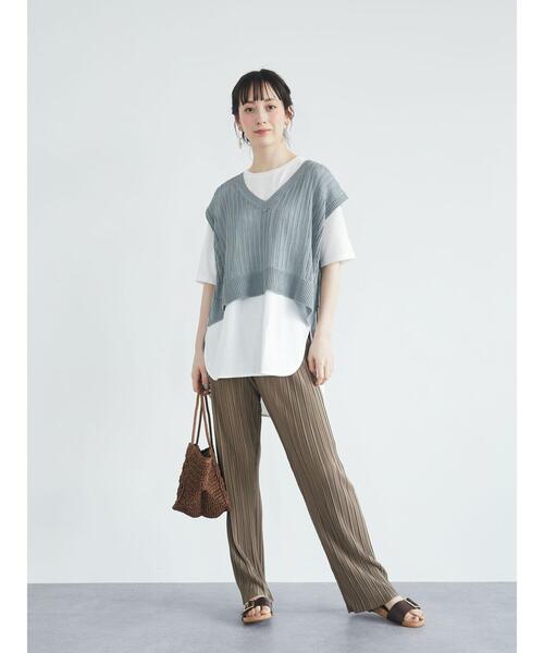 earth music&ecology（アースミュージックアンドエコロジー）の「すきな丈プリーツパンツ ＊（その他パンツ・レディース・ブラック/ブラウン/イエロー/ミント/ラベンダー/ライトベージュ・FREE）」の12枚目の写真