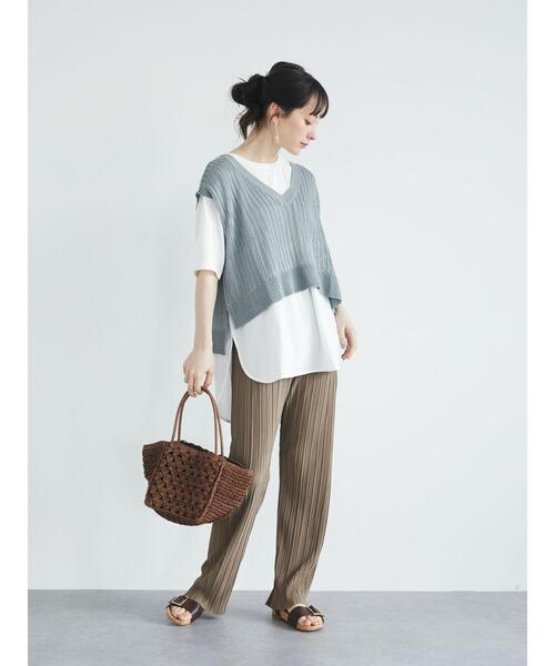 earth music&ecology（アースミュージックアンドエコロジー）の「すきな丈プリーツパンツ ＊（その他パンツ・レディース・ブラック/ブラウン/イエロー/ミント/ラベンダー/ライトベージュ・FREE）」の13枚目の写真