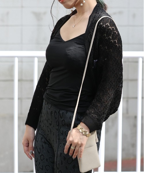 ARCANUM DESIGN（アルカナムデザイン）の「ARL 7G KNIT ﾓﾓﾝｶﾞｶｰﾃﾞｨｶﾞﾝ（カーディガン/ボレロ・レディース・ブラック/グレー/モカ・FREE）」の8枚目の写真