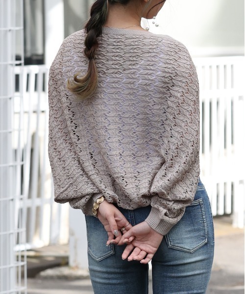 ARCANUM DESIGN（アルカナムデザイン）の「ARL 7G KNIT ﾓﾓﾝｶﾞｶｰﾃﾞｨｶﾞﾝ（カーディガン/ボレロ・レディース・ブラック/グレー/モカ・FREE）」の6枚目の写真