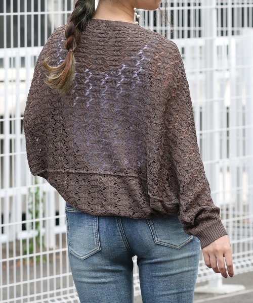 ARCANUM DESIGN（アルカナムデザイン）の「ARL 7G KNIT ﾓﾓﾝｶﾞｶｰﾃﾞｨｶﾞﾝ（カーディガン/ボレロ・レディース・ブラック/グレー/モカ・FREE）」の9枚目の写真