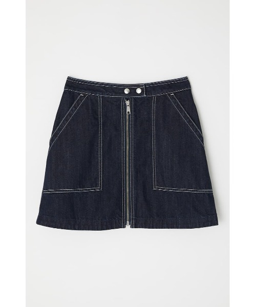 MOUSSY（マウジー）の「TRAPEZOID DENIM ミニスカート（デニム