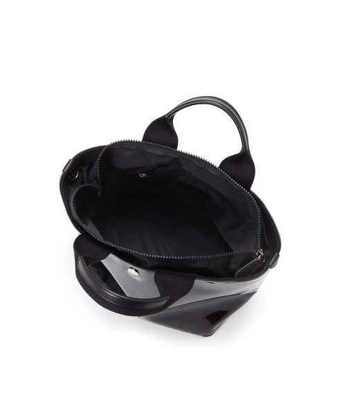 TOPKAPI（トプカピ）の「エナメル ミニトートバッグ GEL ジェル プレーン M（トートバッグ・レディース・ブラック/ライトベージュ・FREE）」の5枚目の写真