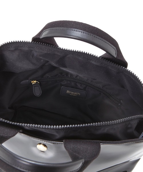 TOPKAPI（トプカピ）の「エナメル ミニトートバッグ GEL ジェル プレーン M（トートバッグ・レディース・ブラック/ライトベージュ・FREE）」の6枚目の写真