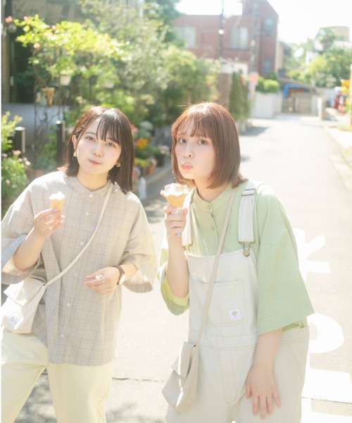 nemne store（ネンネストア）の「あの子の古着っぽオーバーオール（サロペット/オーバーオール・レディース・グレー/インディゴブルー/ミント/アイボリー/ブラック/ベージュ/ブルーグリーン/カーキ・MEDIUM/SMALL）」の21枚目の写真