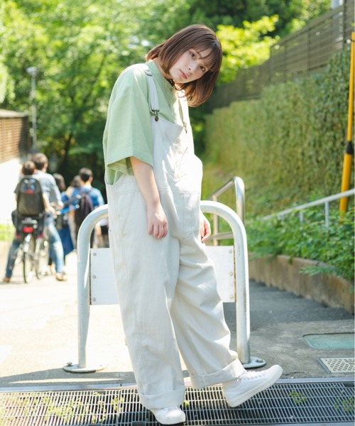 nemne store（ネンネストア）の「あの子の古着っぽオーバーオール（サロペット/オーバーオール・レディース・グレー/インディゴブルー/ミント/アイボリー/ブラック/ベージュ/ブルーグリーン/カーキ・MEDIUM/SMALL）」の10枚目の写真