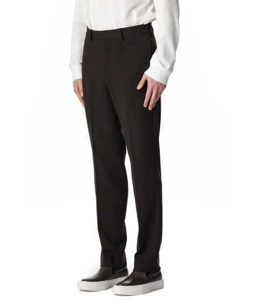 ATTACHMENT（アタッチメント）の「PE/RY DOUBLE CLOTH CENTER CREASE TROUSERS（スラックス・メンズ・ブラック/ブラウン/オフホワイト・1/2/3）」の4枚目の写真
