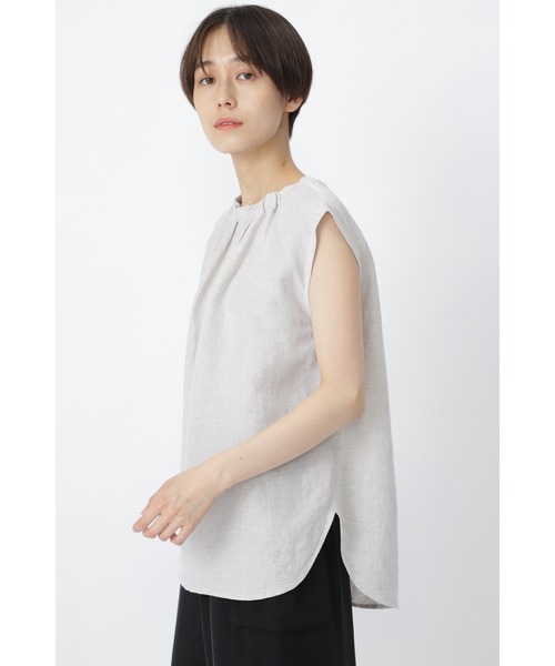 human woman(ヒューマンウーマン)の「ノースリーブギャザーブラウス(シャツ/ブラウス・レディース・ホワイト系その他/ベージュ系その他・MEDIUM)」の6枚目の写真