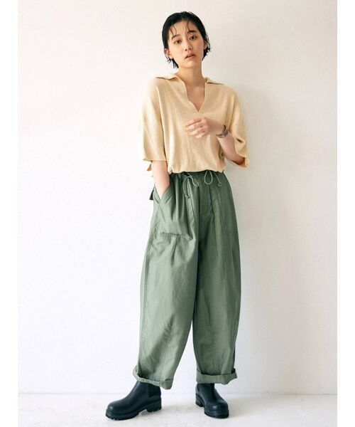 Ungrid(アングリッド)の「ハーフスリーブ襟ニット(ニット/セーター・レディース・ブラック/アイボリー/ブラウン・FREE)」の7枚目の写真