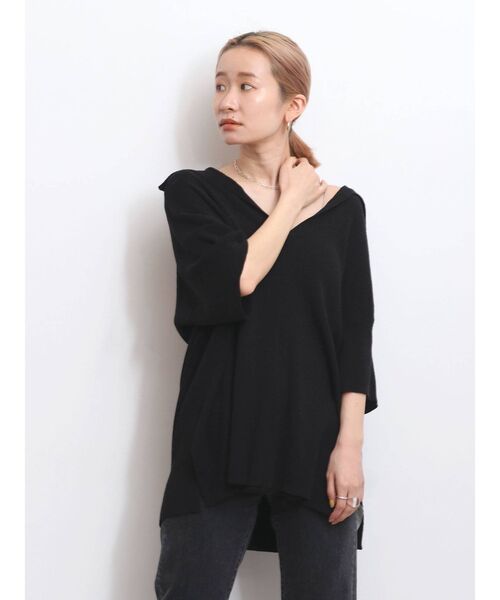 Ungrid(アングリッド)の「ハーフスリーブ襟ニット(ニット/セーター・レディース・ブラック/アイボリー/ブラウン・FREE)」の5枚目の写真