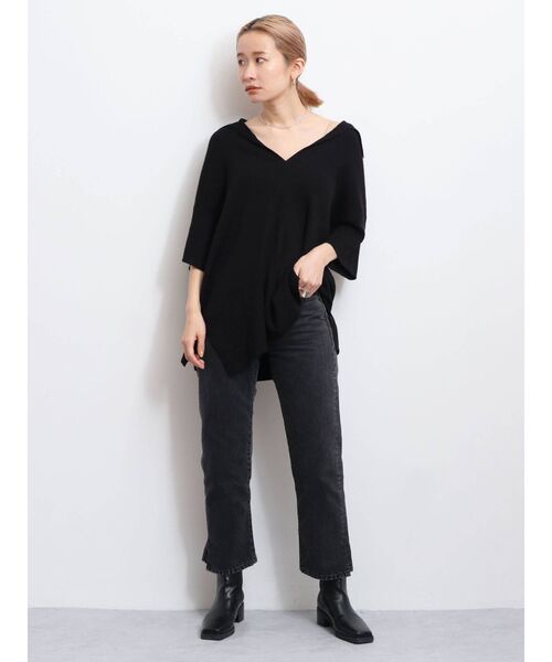 Ungrid(アングリッド)の「ハーフスリーブ襟ニット(ニット/セーター・レディース・ブラック/アイボリー/ブラウン・FREE)」の10枚目の写真