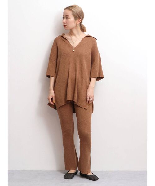 Ungrid(アングリッド)の「ハーフスリーブ襟ニット(ニット/セーター・レディース・ブラック/アイボリー/ブラウン・FREE)」の8枚目の写真