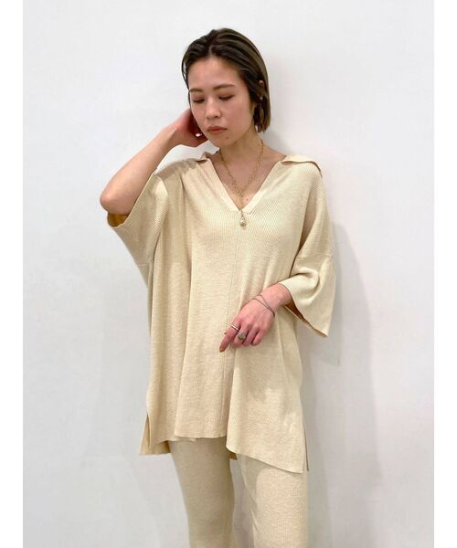 Ungrid(アングリッド)の「ハーフスリーブ襟ニット(ニット/セーター・レディース・ブラック/アイボリー/ブラウン・FREE)」の16枚目の写真