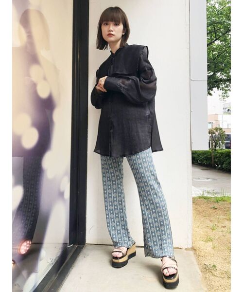 MURUA(ムルーア)の「セーラーシアーオーバーシャツ(シャツ/ブラウス・レディース・ホワイト/ブラック/ピンク/グリーン・FREE)」の7枚目の写真