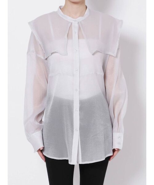 MURUA(ムルーア)の「セーラーシアーオーバーシャツ(シャツ/ブラウス・レディース・ホワイト/ブラック/ピンク/グリーン・FREE)」の18枚目の写真