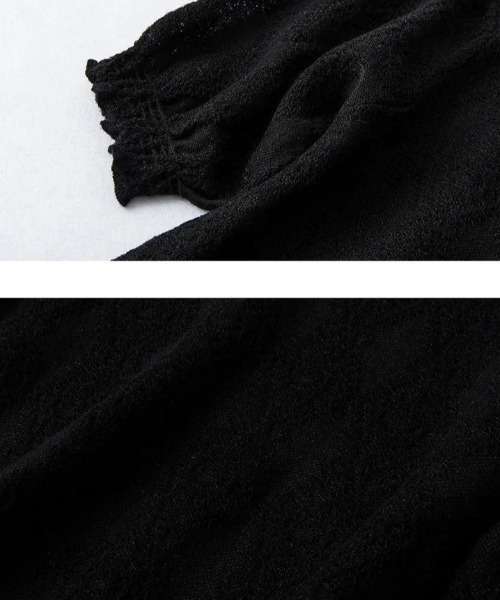 emi+(エミプラス)の「レース5分袖ブラウス(シャツ/ブラウス・レディース・ホワイト/ブラック・S/M/L)」の3枚目の写真