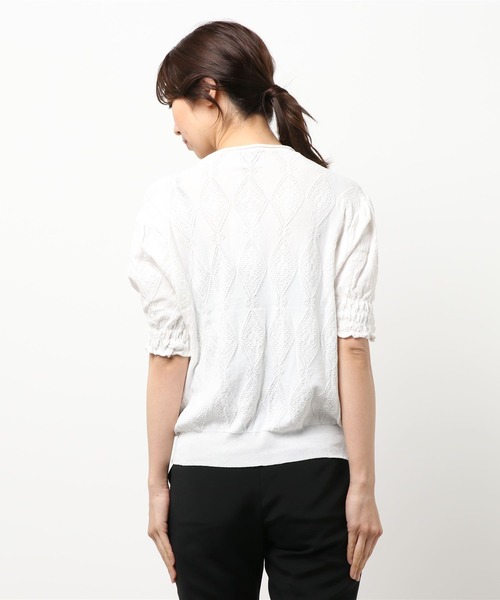 emi+(エミプラス)の「レース5分袖ブラウス(シャツ/ブラウス・レディース・ホワイト/ブラック・S/M/L)」の6枚目の写真