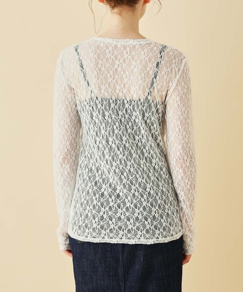 MADEMOISELLE ROPE'(マドモアゼル ロペ)の「<春まで使える>ストレッチフラワーレースプルオーバー(Tシャツ/カットソー・レディース・ホワイト/ブラック/オフホワイト/ブルー系その他6・38)」の20枚目の写真
