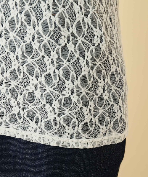 MADEMOISELLE ROPE'(マドモアゼル ロペ)の「<春まで使える>ストレッチフラワーレースプルオーバー(Tシャツ/カットソー・レディース・ホワイト/ブラック/オフホワイト/ブルー系その他6・38)」の19枚目の写真