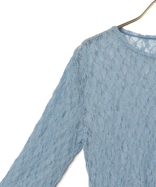 MADEMOISELLE ROPE'(マドモアゼル ロペ)の「<春まで使える>ストレッチフラワーレースプルオーバー(Tシャツ/カットソー・レディース・ホワイト/ブラック/オフホワイト/ブルー系その他6・38)」の9枚目の写真