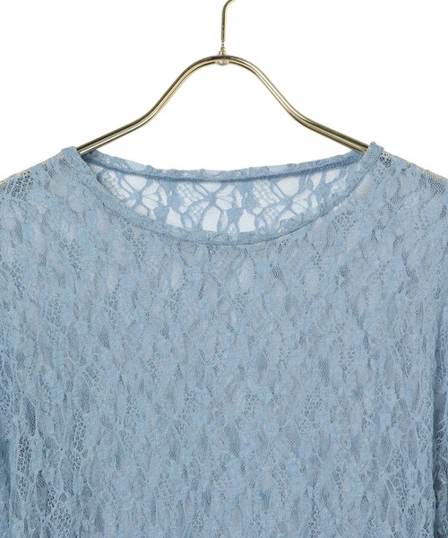 MADEMOISELLE ROPE'(マドモアゼル ロペ)の「<春まで使える>ストレッチフラワーレースプルオーバー(Tシャツ/カットソー・レディース・ホワイト/ブラック/オフホワイト/ブルー系その他6・38)」の10枚目の写真