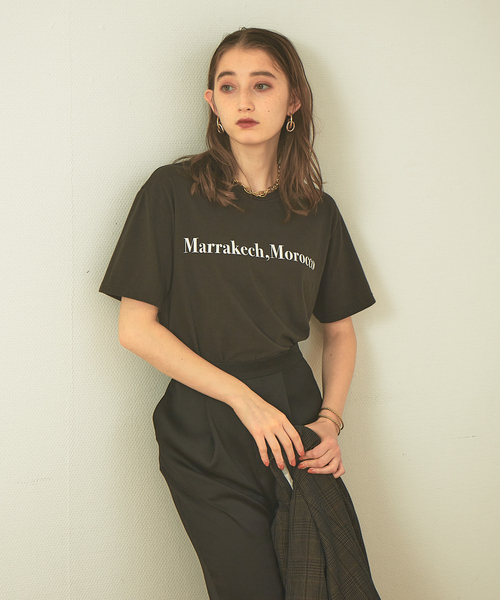 Rouge vif（ルージュヴィフ）の「【FLAVOR TEE】MARRAKECH Tシャツ（Tシャツ/カットソー・レディース・ホワイト/ブラック・フリー）」の2枚目の写真