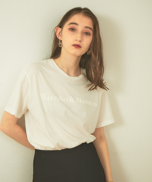 Rouge vif（ルージュヴィフ）の「【FLAVOR TEE】MARRAKECH Tシャツ（Tシャツ/カットソー・レディース・ホワイト/ブラック・フリー）」の6枚目の写真