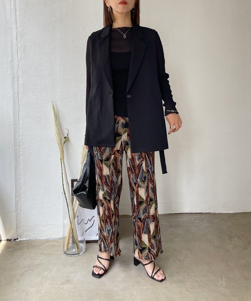 Shelly island（シェリーアイランド）の「テーラードノースリジレ/ジャケット（ベスト・レディース・ブラック/テラコッタ/ホワイト・FREE）」の4枚目の写真