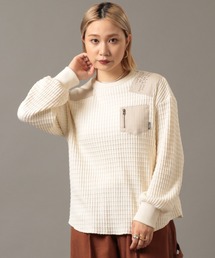 AVIREX | ビッグワッフル コンビプルオーバー/ BIG WAFFLE COMBI PULLOVER(Tシャツ/カットソー)