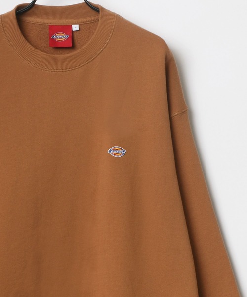Dickies(ディッキーズ)の「Dickies/ディッキーズ オーバーサイズ ミニロゴワッペン ワンポイント刺繍 スウェット レディース メンズ トレーナー(スウェット・メンズ・ホワイト/ブラック/ベージュ/サックスブルー/グリーン/オートミール/グレイッシュベージュ/ピンク/キャメル/ベージュ系その他/ダークグリーン・M/L/XL)」の1枚目の写真