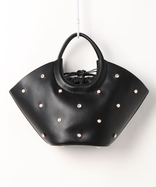 natural couture（ナチュラルクチュール）の「ビジュートートオーバルトートバッグ（トートバッグ・レディース・ベージュ/モスグリーン/ブラック・FREE）」の2枚目の写真