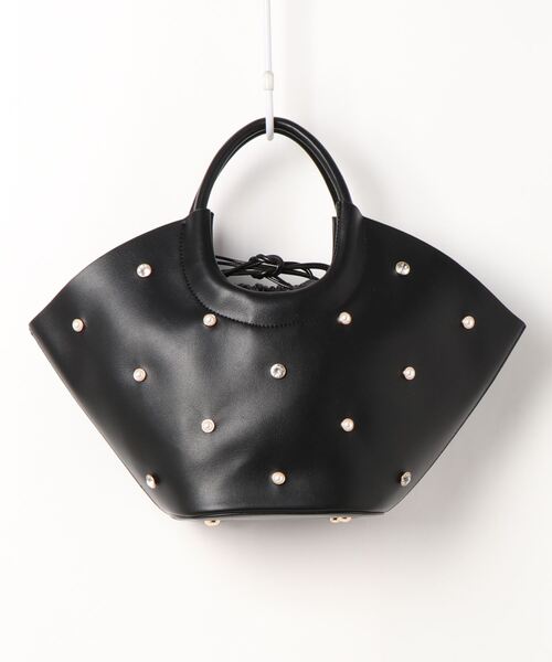 natural couture（ナチュラルクチュール）の「ビジュートートオーバルトートバッグ（トートバッグ・レディース・ベージュ/モスグリーン/ブラック・FREE）」の4枚目の写真