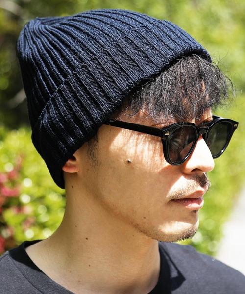 jiggys shop（ジギーズショップ）の「コットンリブニットワッチキャップ（ニットキャップ/ビーニー・メンズ・ブルー/ネイビー/ホワイト/ピンク/ブラック/マスタード/レッド・FREE）」の3枚目の写真