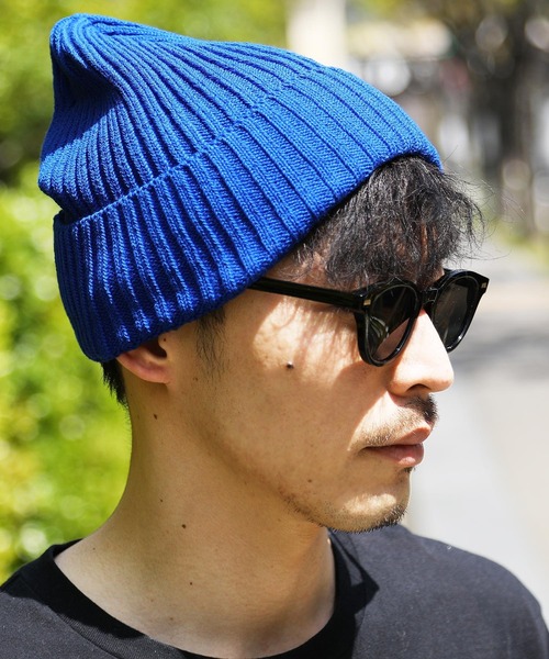 jiggys shop（ジギーズショップ）の「コットンリブニットワッチキャップ（ニットキャップ/ビーニー・メンズ・ブルー/ネイビー/ホワイト/ピンク/ブラック/マスタード/レッド・FREE）」の4枚目の写真